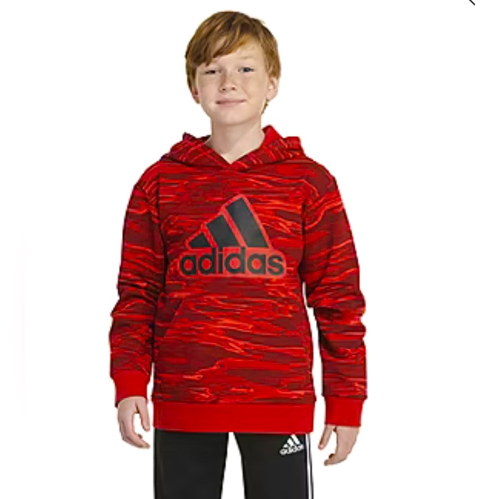 Adidas All Over Print Liquid Marble Camo Hooded Pullover Youth Size 18-20